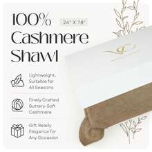 Velanio Cashmere 100 Cashmere Knitted Wrap Pashmina Shawl Extra Large Scarf  For Women Travel - Camel - View 4