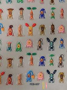 1 Sheet Japanese And Korean Style Cartoon Cute Forest Bell Family Nail Stickers DIY Stationery Diary Planner Stickers Scrapbook Notebook Decorative Stickers Gift - Multicolor - View 7