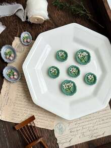 5PCS Cottagecore Mini Tray Clay Mold Set, Polymer Clay Mold For Earring Making - White - View 4