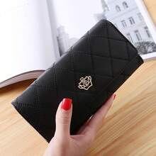 PU Women's Long Wallet 70% Off Korean Style Clutch Bag - Black - View 1