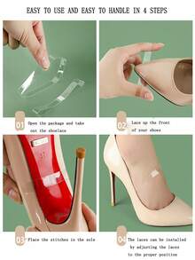 1 Pair Women High Heel Shoe Straps, Anti-Slip Invisible Transparent Fixed Shoe Straps To Prevent Heel Slipping For Women High Heels Women Pumps - Anti-fall and Super Invisible (10 Pairs) - View 5