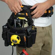 Túi đựng dụng cụ thợ điện Toolstack có dây đeo vai - Chất liệu polyester bền chắc, 21 ngăn đựng dụng cụ với kẹp thắt lưng và chân đế ﻿TSK-114 - TSK-114 - Xem 7