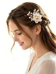 Handmade Chinese Style Pearl Flower Hair Accessories, Suitable For Hanfu, Cheongsam, Xiu He Outfit - Multicolor - View 1