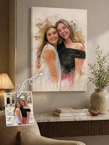 1 pieza Impresión de lienzo de foto familiar personalizable, Arte de lienzo familiar personalizado, Foto de lienzo personalizada - Multicolor - Ver 6