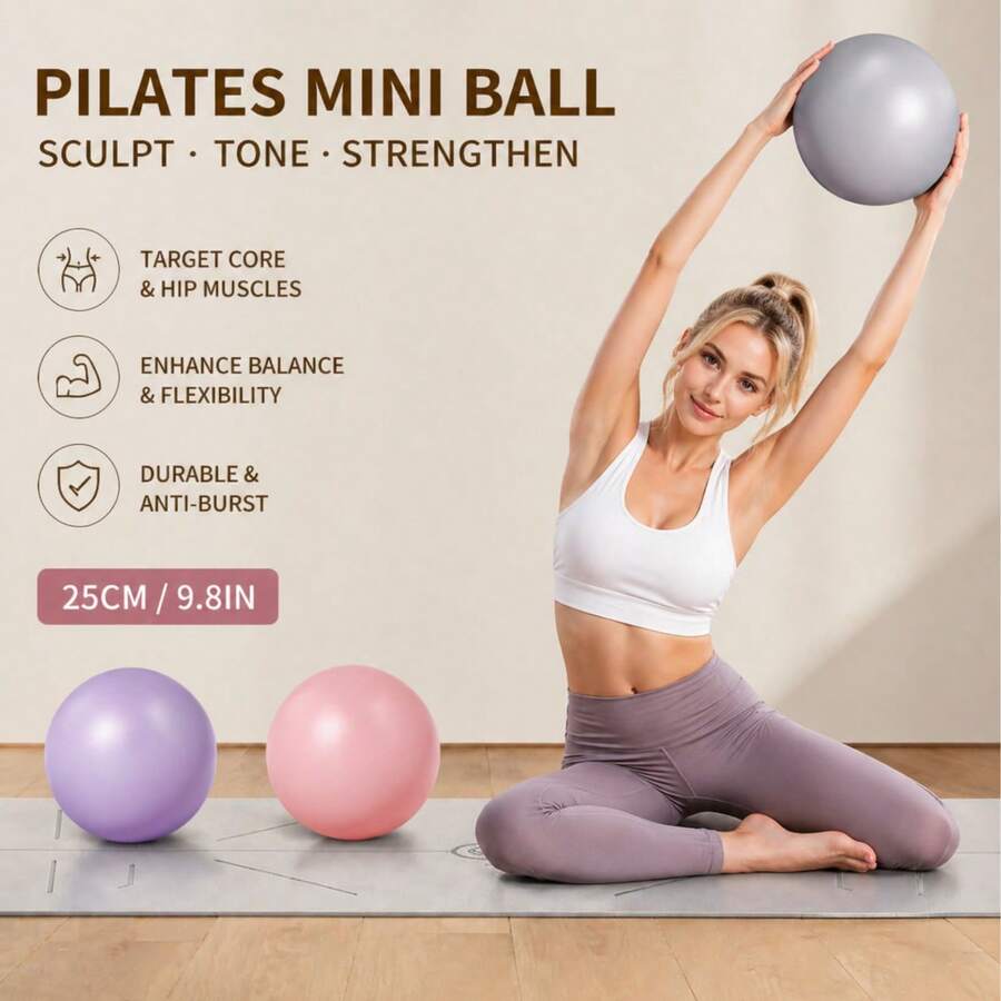 1 quả bóng yoga PVC mờ chống nổ dày 25cm, bóng Pilates mini, bóng tập thể dục cân bằng