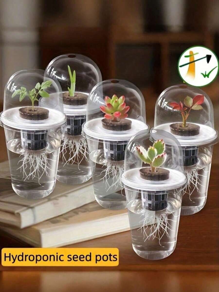 1pc Hydroponic Planting Pot: One Transparent Cylindrical Plastic Propagation Container - Part Of A Hydroponic Planting Kit. Made Of High Light Transmittance Material, Transparent Design Allows Real-Time Monitoring Of Root Growth. Suitable For Office, Home Or Garden - Multiple Styles - View 1