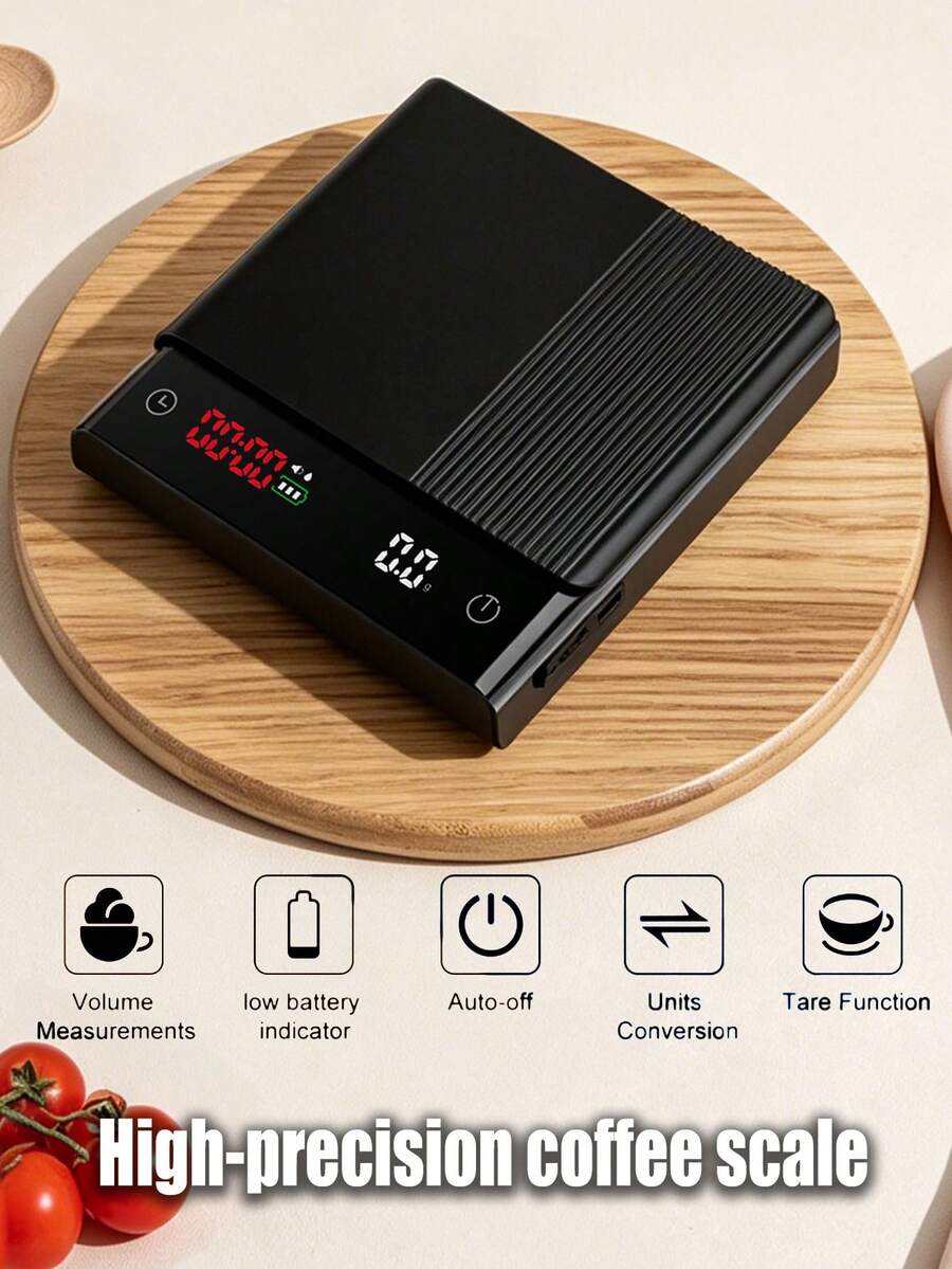 [Regalo] Balanza de café con temporizador - Capacidad máxima de peso 2000g. Las características incluyen pantalla digital LED de alta definición, alfombrilla de silicona y tope de silicona. Perfecto para hacer espresso, café de goteo, hornear e incluso pesar joyas. - Báscula de cocina - Ver 1