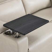 MCombo Sofá Reclinable Eléctrico de Gran Tamaño de 73" con Consola y Enchufes para Espacios Pequeños, Sofá Loveseat para RV con Almacenamiento en el Apoyabrazos, Puertos USB y Tipo C, 360 °   Mesa con Bandeja Giratoria RV02M2 - Gris Claro - Ver 9