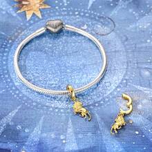 1 Stück 18K vergoldetes klassisches Vintage Zwölf Sternzeichen Kollektion Charm passend für originales Armband, Halskette, Anhänger, Perlen für DIY Schmuckherstellung, ideale Wahl für täglichen Schmuckzubehör von Frauen - überraschende Geburtstags Schmuckgeschenk - Gold - Übersicht 6