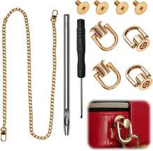Vvluvva Gold D Rings For Purse Straps With Rivet Screws Kit, 360° Rotatable D Ring Hardware For Bag Making, Metal Purse Strap Connectors With Punch Tool And Screwdriver For Leather Craft DIY Bags - A - View 6
