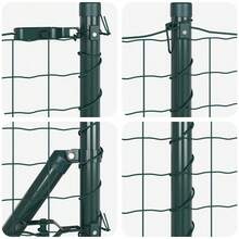 vidaXL Zaun mit Pfosten Grün 1 x 10 m Stahl und PVC - A - Übersicht 8