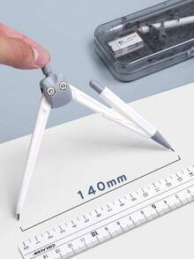 10件套指南針與尺具學生學習用品 考試專用指南針 直尺 三角尺 量角器 學生尺具文具 多功能夾筆尺 - 套裝 - 查看 7