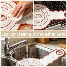 2pcs Silicone Baking Mat Set, Non-Stick Bread Baking Liner With Handles, Reusable Heat Resistant Bread Lifting Strap, Suitable For Dutch Oven, Dough Transfer, Baking, Steaming, Oven - View 10