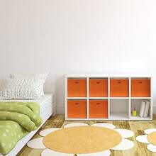 SIMPLE HOUSEWARE - Contenedores de almacenamiento plegables con asas 11 pulgadas naranja paquete de 6 cubos de tela organizador para clóset o estantes - Naranja - Ver 5