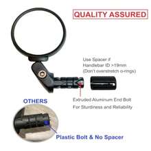 Hafny Espejo de bicicleta con extremo de barra HD resistente a explosiones espejo de vidrio HF-MR090 HF-M951-FR03 HF-M952-FR03 vidrio plateado - plateado Silver Glass - Ver 5