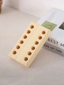 1pc Wooden Clamp Storage Box, Rectangular 6/8/12 Hole Organizer Tray, Smooth Solid Wood Material, Durable With Hole Cover Ring, Suitable For Storing Tweezers, Pliers, Perfect For Jewelry Making, Craft Studio, Unique Gift For Jewelry Makers And DIY Enthusiasts - Multicolor - View 11