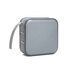 Caja de almacenamiento para CD/DVD de 48 capacidades organizador portátil con cierre de plástico duro para CD/DVD organizador portafolios para coche hogar oficina viajes - Gris - Ver 2