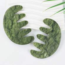 1把天然石梳，用于头皮按摩、刮痧，呵护头部和头发健康，放松身心。多功能手持按摩工具。理想的家用或专业按摩器。 - 彩色 - 查看 2