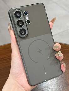 适用于三星 Galaxy S26 Ultra S25 S24 Plus S25FE 的透明 TPU 超薄软壳，防震磁吸透明保护套 - 黑色 - 查看 1