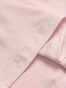 Women's Round Neck Short Sleeve T-Shirt, Summer New Letter Print, Fashion Casual Versatile Loose Top - Light Pink - View 5