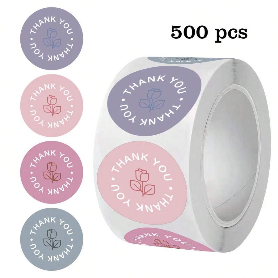 500pcs/Roll Sticker Labels, Cartoon Children Reward Stickers, Bakery Cake Sealing Stickers, Wedding Decorations - 1 Set - View 1
