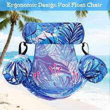 1pc/2pcs Heavy Duty Inflatable Pool Float, Adult Inflatable Pool Lounge Chair With Tropical Leaf Design, Party Summer Water Fun For Pool, Beach, Relaxation | Comfortable Mesh, Adult Beach Chair - 1 Pool Float Chair 1 Air Pump - View 4