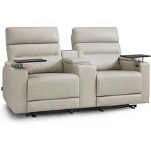 MCombo Sofá Reclinable Eléctrico de Gran Tamaño de 73" con Consola y Enchufes para Espacios Pequeños, Sofá Loveseat para RV con Almacenamiento en el Apoyabrazos, Puertos USB y Tipo C, 360 °   Mesa con Bandeja Giratoria RV02M2 - Gris Claro - Ver 1