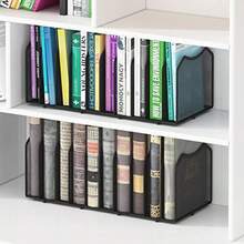 Simple Trending Organizador de archivos de computadora de malla estantería de 5 secciones para computadora oficina en casa color negro - negro - Ver 6