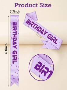 1pc/2pcs Birthday Girl Headband & Sash Set, Party Photo Decor, Ins Influencer Birthday Party Accessories, Glitter Letter Headband + Lightning Print Sash, Delicate Dreamy Color Scheme, Durable Construction, Secure Fit, Instantly Elevates Birthday Vibes, Suitable For Birthday Party, Gathering, Date, Outing, Perfect For Self-Use, Photography, Or Gift - Multicolor - View 7