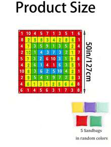 6pcs/Set 50-Inch Toss Game Set, Including 6 Bean Bags - Made Of Durable Polyester Fabric, Great For Birthday Parties And Outdoor Family Fun, Easy To Set Up, No Power Needed, Perfect For Family Game Nights | Numbered Scoring Rings | Durable Game Set - Multicolor - View 6