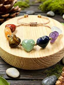 Bohemian Seven Chakra Bracelet, Including Amethyst, Tiger Eye Stone, Green Adventure Stone, Heart Chakra Jewelry, A Choice For Love And Harmony, Valentine's Day, Wedding, Anniversary, Mother's Day Gifts, Suitable For Daily And Special Occasions - Bracelet - View 2
