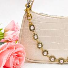 Vintage Gold Bag Charms Purse Extender Chain Floral Cute Wallet Keychain Accessories For Women's Handbags Bags Jeans - 金粉色水晶 - 查看 5