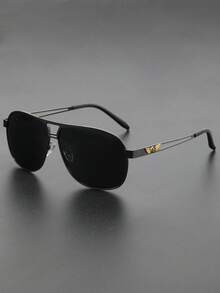 1 Paar neue Herren-Sonnenbrillen mit polarisierten Gläsern, klassischer Hohldesign-Rahmen mit Adlerflügel-Motiv, Fahr- und Sonnenschutzbrille, Großhandel - Verschiedenfarbig - Übersicht 2