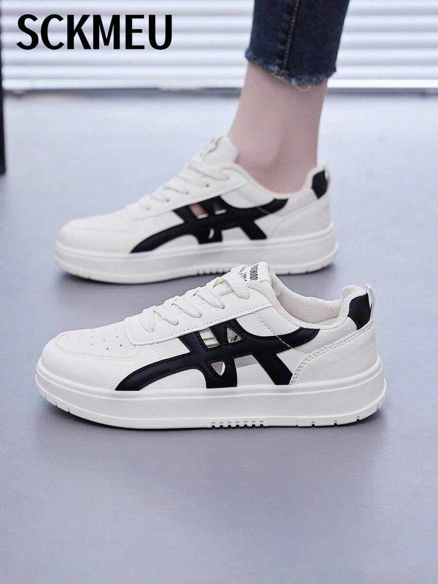 SCKMEU. Low-Top Colorblock Retro Casual Sports Shoes, Comfortable Breathable, Fashion Versatile Sports Sneakers For Students And Commuting