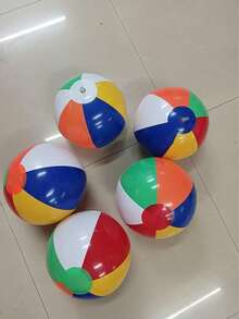 3/1pc Summer Hawaiian Tropical Style Classic Rainbow Inflatable Beach Ball, Approx 30cm, Thickened Waterproof PVC Material, Portable Inflatable Wear-Resistant, Suitable For Water Games, Beach Play, Pool Activities, Birthday Party (Adults Only) - Multicolor - View 10