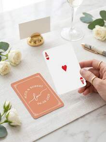Bộ bài cưới cá nhân hóa và sổ lưu niệm thay thế, bài poker khắc tên riêng, quà tặng cưới tối giản, thiết kế chữ cái đầu. - Nhiều màu - Xem 40