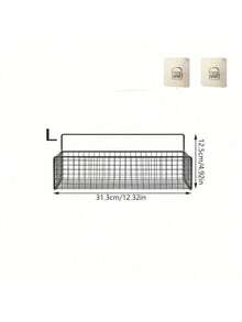 1/2pcs Wall Storage Rack, No-Drill Floating Shelf, Multi-Functional Storage Basket, Hollow Design, Low-Allergenic Metal, Suitable For Bathroom And Kitchen Organization - Multicolor - View 18