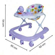 Andadera Musical Plegable para Bebé, Juguete Educativo Interactivo, Estable y Segura para Aprender a Caminar - Lila - Ver 2