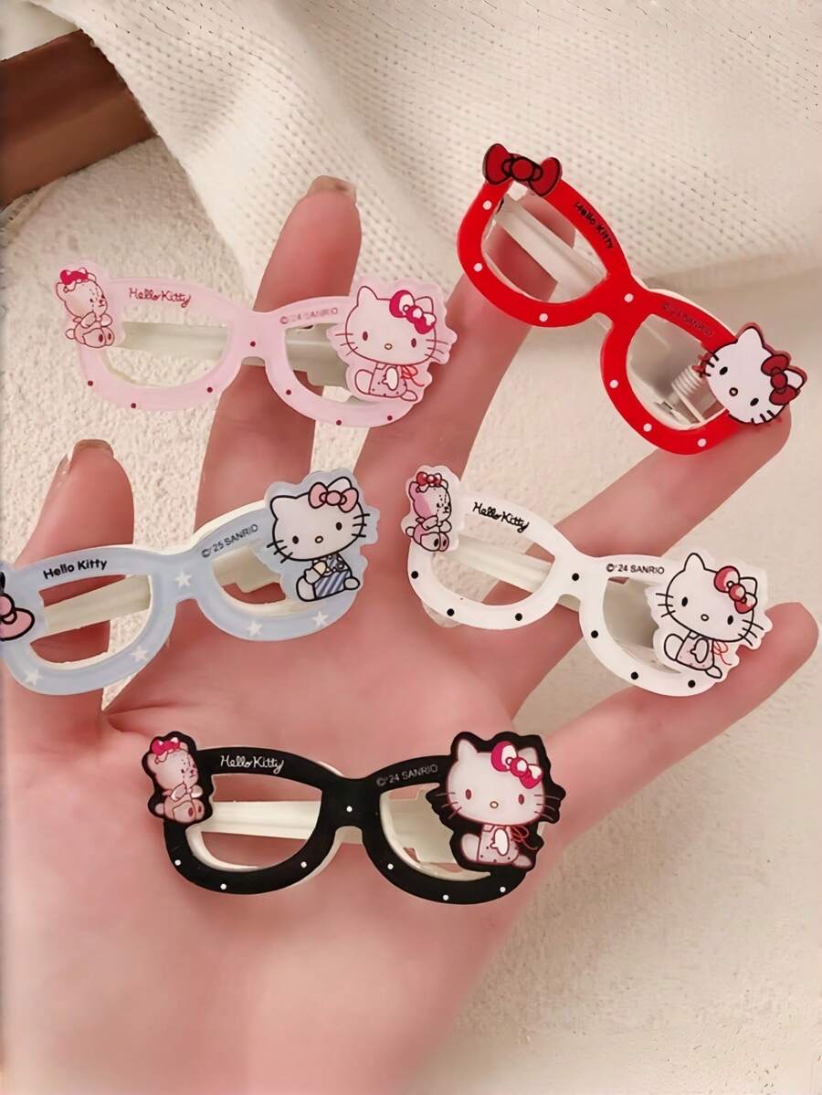 SANRIO 女款髮夾套組,10件/8件/4件/2件,附眼鏡、蝴蝶結與卡通圖案,紅白色。亦屬於女款髮飾系列,包含髮箍、皇冠、髮圈、髮飾、吊墜髮夾、抓夾、髮針、髮夾等。適合學生、公主、派對、遊戲主題、節慶及其他場合,以及女性日常配戴。(部分產品配件隨機發貨) - 彩色 - 查看 1