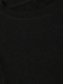 Nueva Colección 2026: Camiseta de algodón con estampado de sombrero, manga corta casual - tejido de poliéster de punto, elección perfecta para el verano. Moda femenina cómoda - suave y transpirable, adecuada para el uso diario casual. Algodón ligero. - Negro - Ver 5
