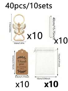 Set de 40 piezas/20 piezas de abrebotellas con diseño de mariposa - Incluye 5 abrebotellas, 5 tarjetas, 5 cuerdas y 5 bolsas de lino. Decorado con un patrón de mariposa, con un diseño exquisitamente calado, adecuado como decoración elegante o como obsequio ideal para fiestas. Excelente para el Día de la Madre, fiestas de cumpleaños, bodas, graduaciones, picnics, eventos temáticos y diversas celebraciones. - Talla única - Ver 9