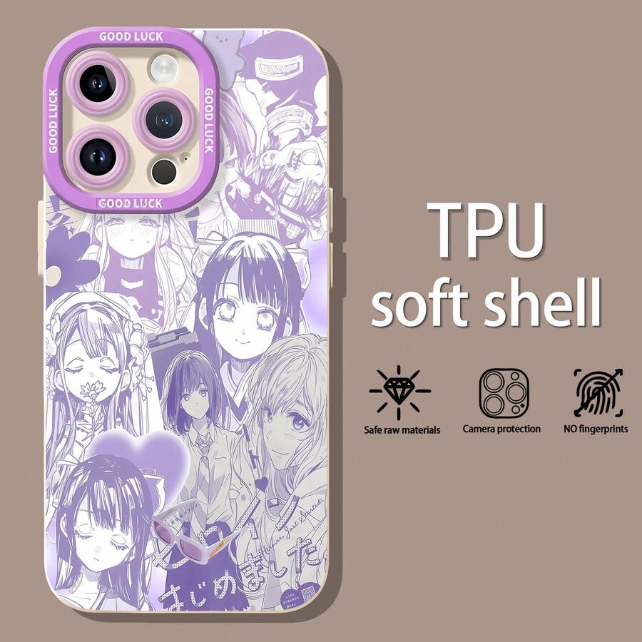 Collage morado de Toilet Bound Hanako Kunfunda de teléfono Fundas compatibles con ,Apple,VIVO,OPPO,,, y Honor.Fabricadas en silicona TPU,ofrecen protección contra golpes y caídas. - Blanco - Ver 1