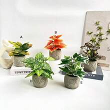 一套人造塑料迷你盆栽花卉,适合装饰桌面、橱柜、玄关、壁柜,也可作为摄影道具。 - 隨機款式 - 查看 5