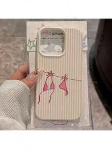 1pc TPU Material Cute Striped Bikini Pattern Phone Case Compatible With Apple/ Phones - 1pc - 查看 8