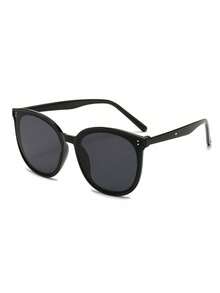 1 Pair Classic Travel Frame Sunglasses, Suitable For Electronic Music Festivals, Travel, Vacation, Sports Style, Driving, Holiday Outfits, Beach, Outings, Summer Accessories, Family Trips, Golf, Hiking, Elegant Attire, Street Style Accessories, Vacation Atmosphere, Sports, Parties, Outdoor Activities - Black - View 2