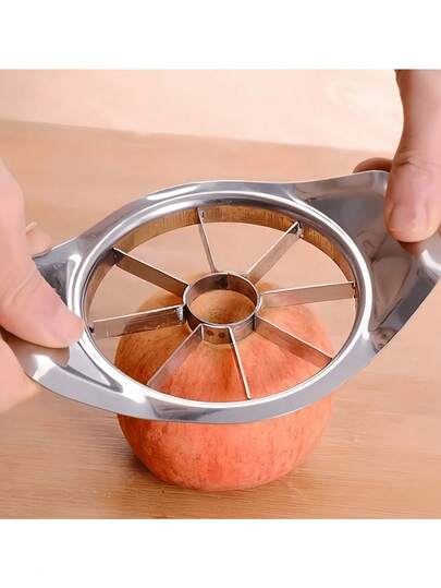 1pc Creative Minimalist Metal-Tone Reusable Apple Corer Slicer, High-Quality Stainless Steel, Effortless Fruit Divider Cutter, Multifunctional Kitchen Tool For Daily Fruit Prep, Ideal Gift For New Year, Valentine's Day, Mother's Day, Father's Day, Graduation