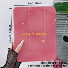1个“Make It Happen”星形印花平板电脑保护套，带笔槽，自动休眠/唤醒智能保护套，兼容iPad 9.7/10.2/10.9英寸（第7/8/10代）、Air 2/4/5、Pro 11、2025款、Air 11/13 M3、11 A16 2025款，具备自动休眠/唤醒功能，时尚平板电脑配件，兼容小米5/5PR/6/6PRO/7/7PRO/Galaxy Tab S10+/S9/A9、小米Pad 5/6/7、华为MatePad。 - 彩色 - 查看 7