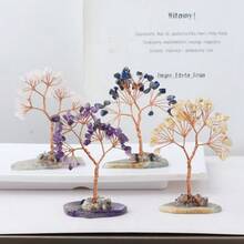 水晶摇钱树，玛瑙底座，天然水晶许愿树，客厅玄关，办公桌，简约现代装饰 - 彩色 - 查看 3