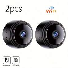 1pc/2pcs Mini Wireless Camera, 1080P HD Smart Night Vision Security Camera, Portable Magnetic Webcam For Home/Outdoor Sports, Real-Time View, TF Card Storage, Rotatable Base, Rechargeable, Motion Detection, Suitable For Home, Car, Office, 24/7 Online, Only Supports 2.4G WiFi - Black - View 12
