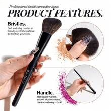 BS-MALL 16pcs Professional Black Elegant Makeup Brush Set, With Large Capacity Storage Bag, Soft Premium Bristles, High-Performance Makeup Brush Set - Black - View 2